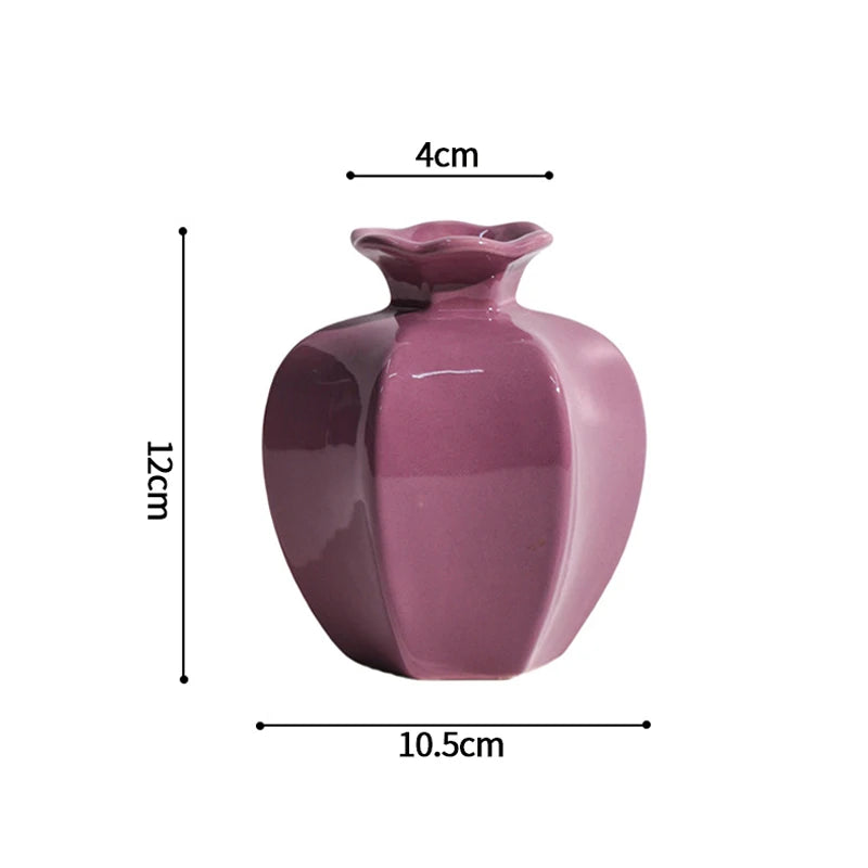 Vase à fleurs en céramique, Centre de table décoratif, Vase esthétique, Vases pour plantes hydroponiques, Ornement de bureau, Décoration d'intérieur