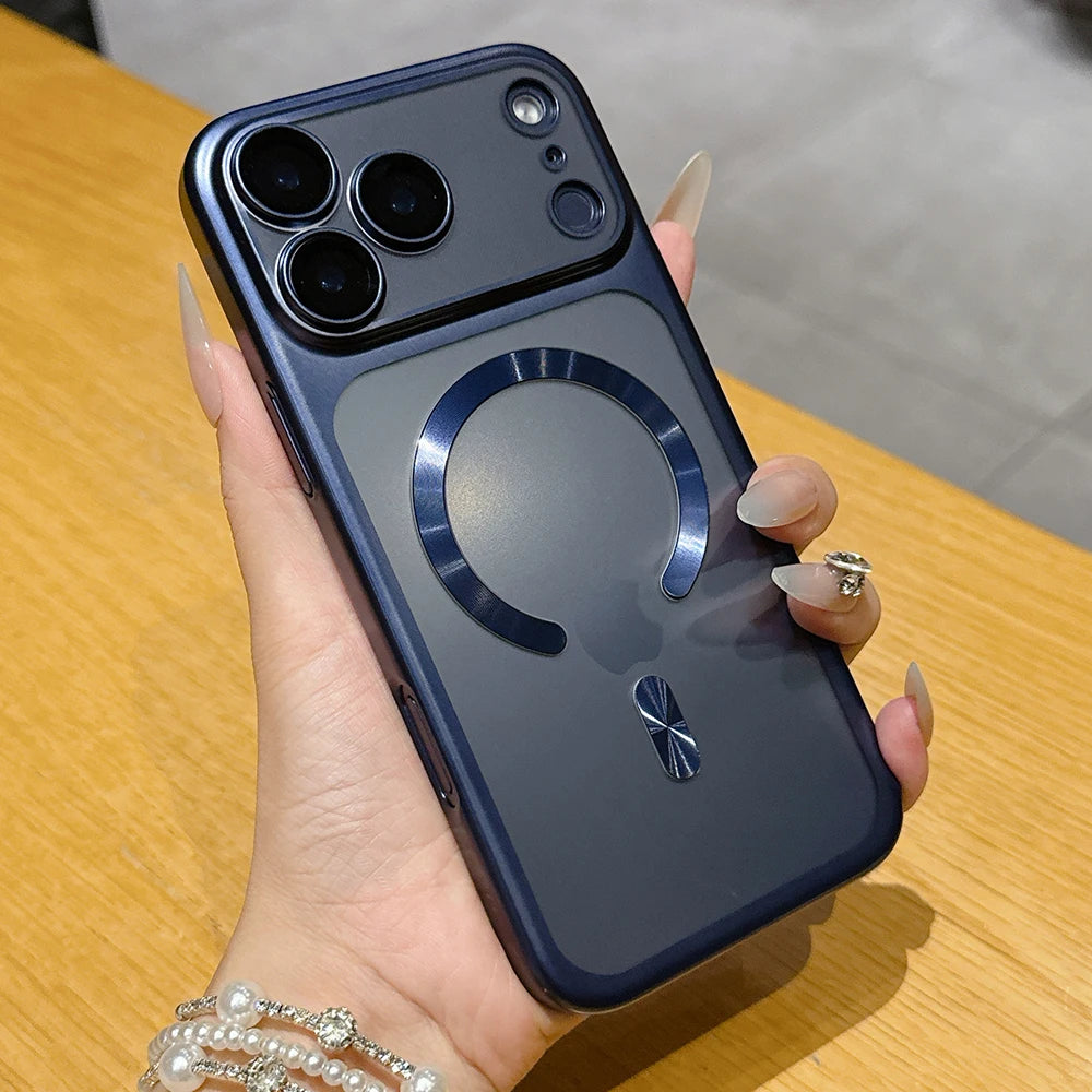 Luxuriöses mattes durchscheinendes Magnetgehäuse für iPhone 17 Pro Max 17Pro 17 Air mit kabelloser MagSafe-Ladefunktion und Kameraschutz