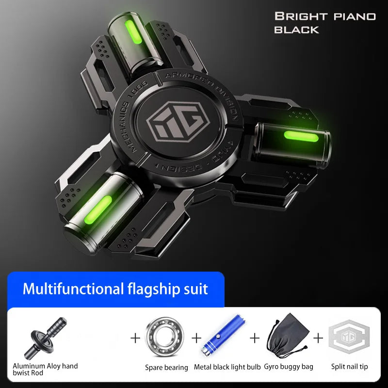 Permanenter Leucht-Fidget Spinner Hand Spinner Legierungsmaterial Lange Rotation Hohe Geschwindigkeit EDC Kind Erwachsener ADHS Stressabbau Spielzeug Geschenke