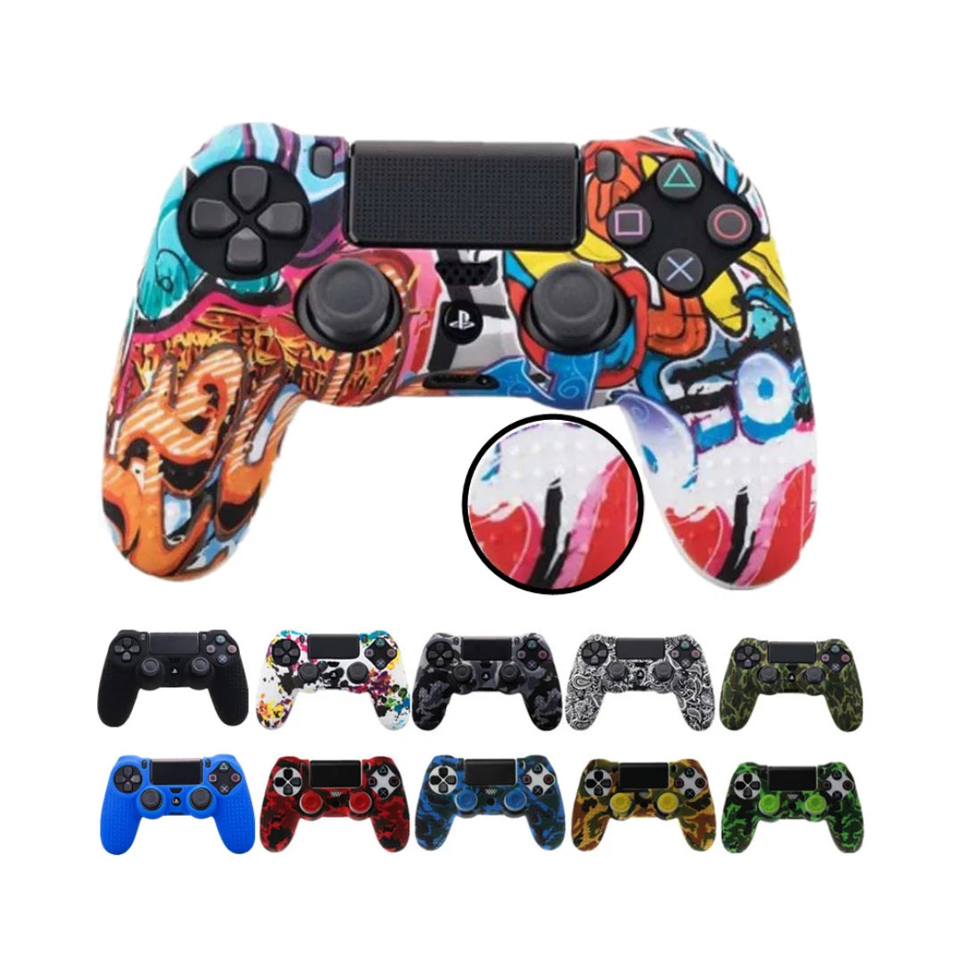 Coque de protection antidérapante en silicone souple pour manette SONY Playstation 4 PS4, compatible avec les gamepads PS4 Pro Slim