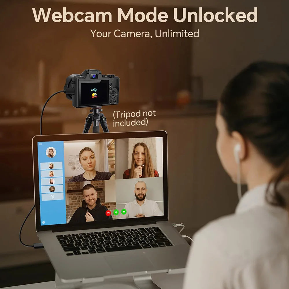 8K Digitalkamera für Fotografie Autofokus WiFi 88MP Vlogging-Kamera mit Dual-Objektiv 16X Digitalzoom Touchscreen Reisekamera