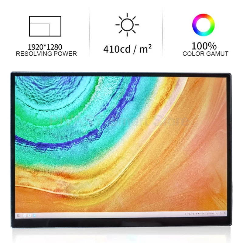 10.5 Inch 2k Portable Touch Screen TV Monitor Mobile for Movie Home Party Office Business Lightweight High-definition Saturation