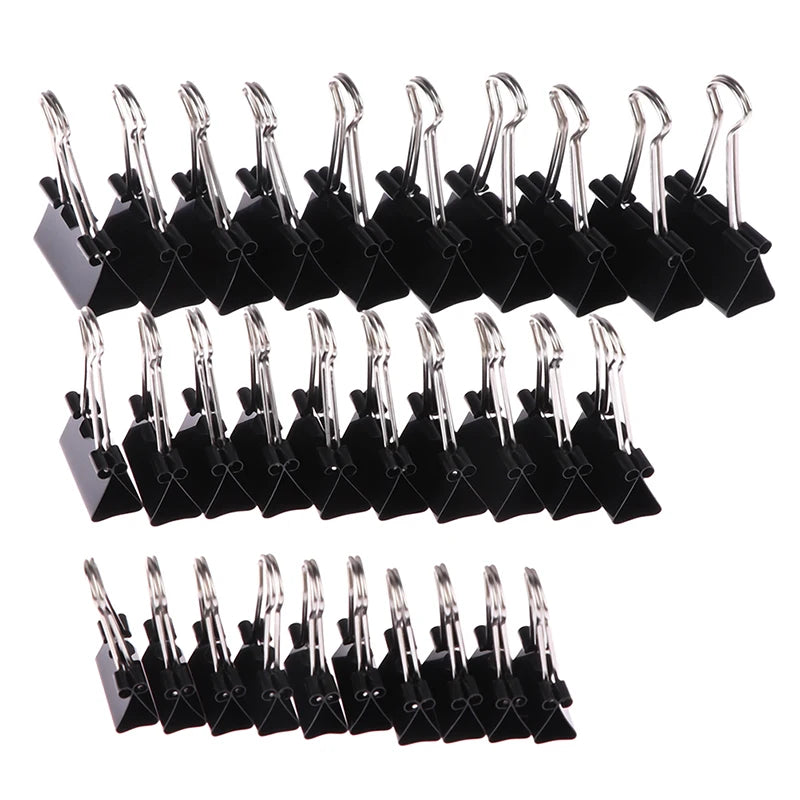 10pcs  Black Metal Binder Clips Notes Letter Paper Clip Office Supplies Binding Securing Clips 15/19/25/32mm