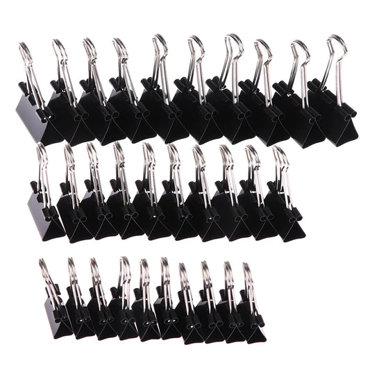 10pcs  Black Metal Binder Clips Notes Letter Paper Clip Office Supplies Binding Securing Clips 15/19/25/32mm