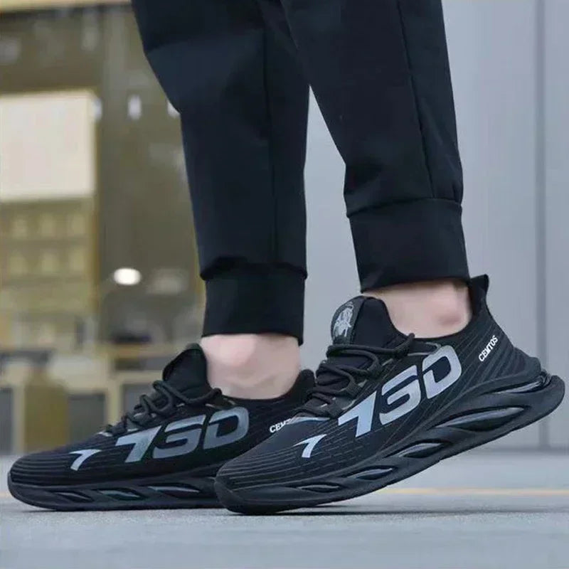 Chaussures de sport décontractées en maille légère pour hommes, chaussures de course respirantes et fraîches pour l'été, baskets à semelle souple et confortable antidérapantes pour hommes