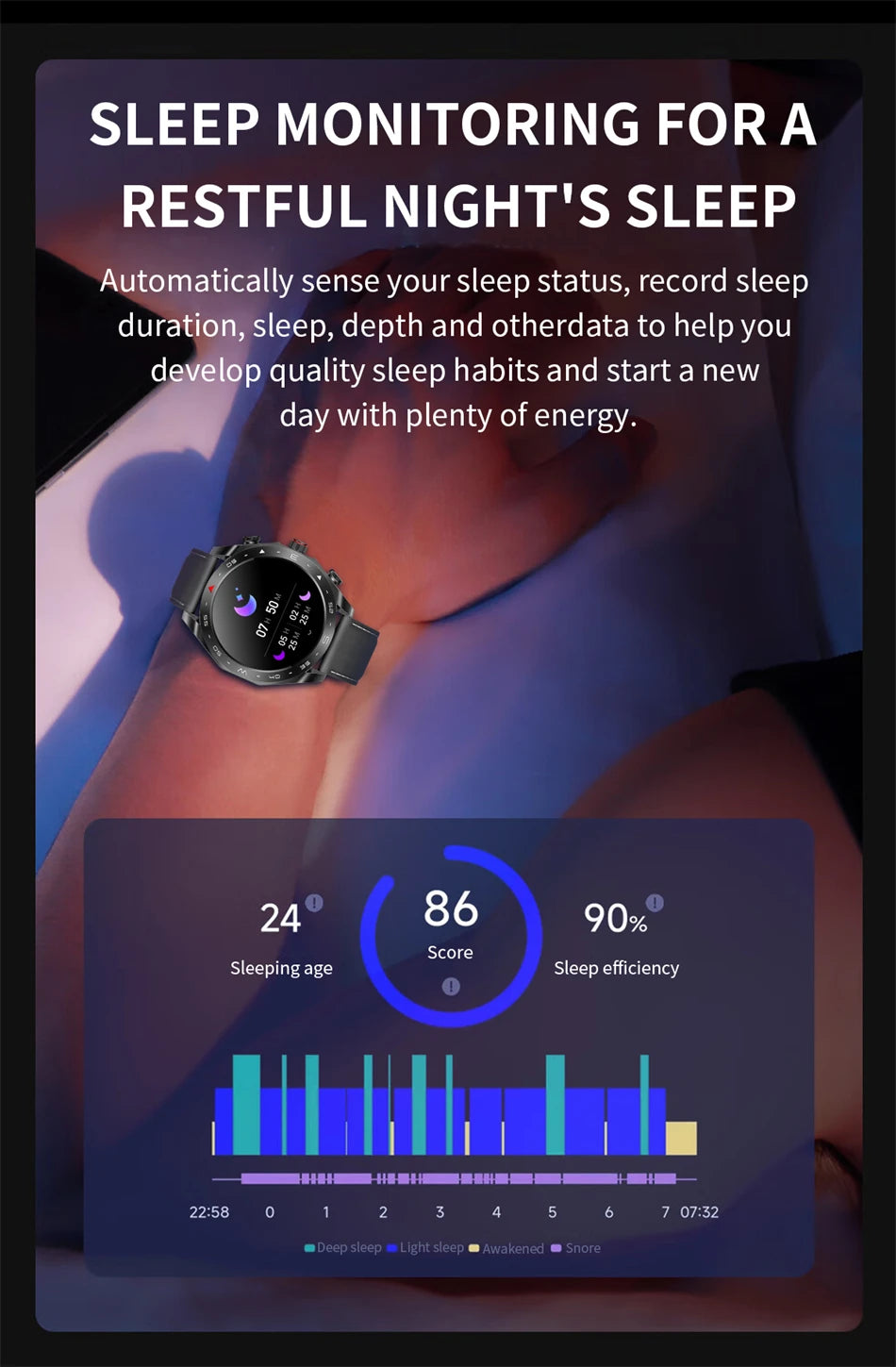 LIGE Avec écouteurs Bluetooth Casque Smartwatch Femme Moniteur d'activité Montre de sport Homme Étanche Montre intelligente Écran AMOLED