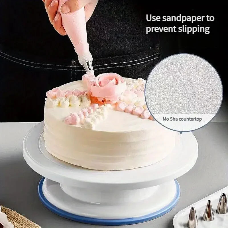 76-Piece Cake Decorating Tool Kit -Non-Slip Turntable For Beginners And Professionals DIY Cream Cookies Cake Making Baking Tools