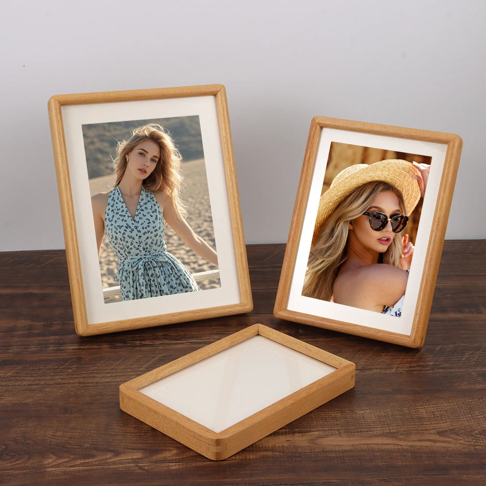 New 6/7/8 Inch Black Walnut Photo Frame Simple Handmade Mortise Tenon Photo Frame Real Wooden Picture Frame