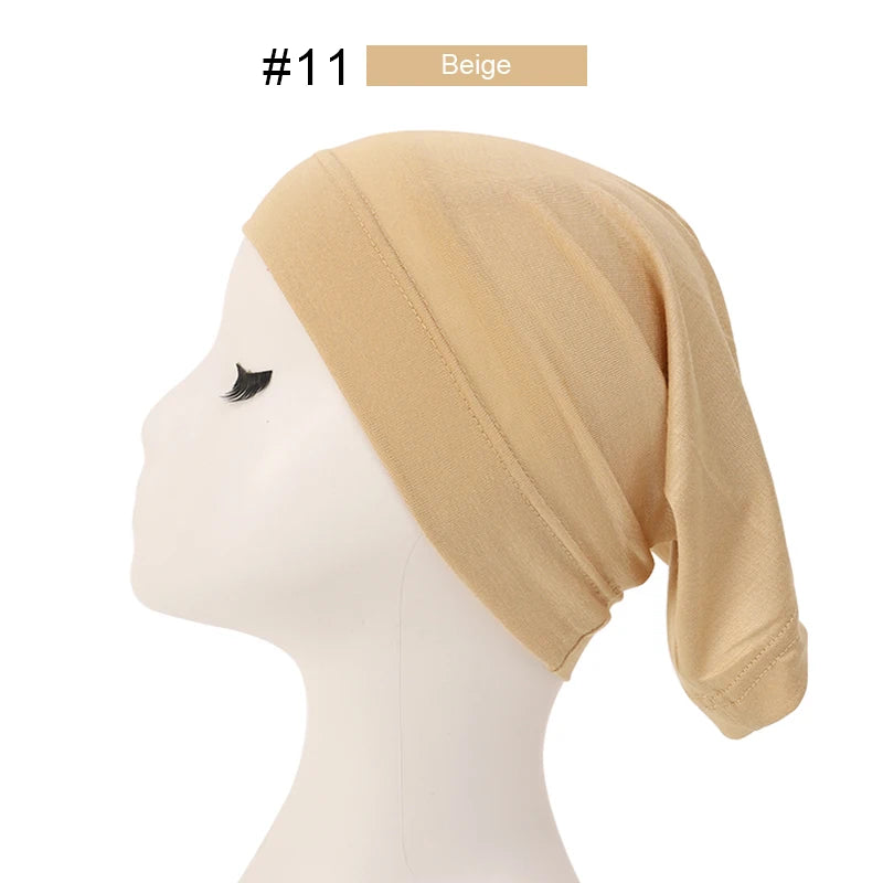 Bonnet Hijab Musulman Turban Foulard Coton Modal Voile Uni Casquette Sous Écharpe Musulmane Femme Foulard Turban Hijabs Chapeau Islamique