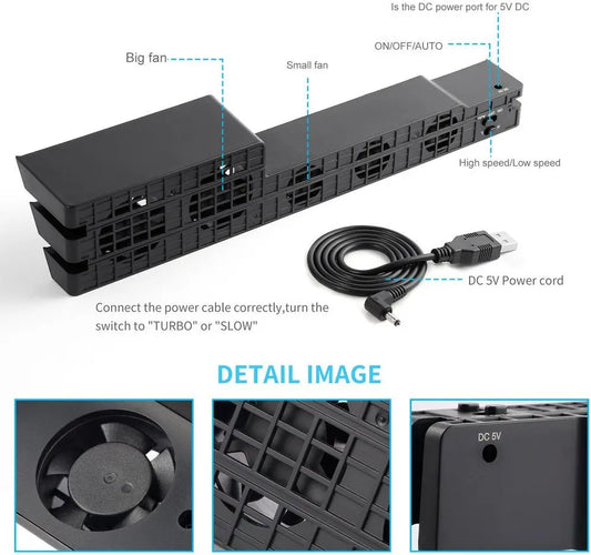 Kühllüfter Kühler DC 5V für Sony PS4 Pro Slim Spielkonsole Playstation Play Station PS 4 Kühlschrank USB Ventilator Tragbar