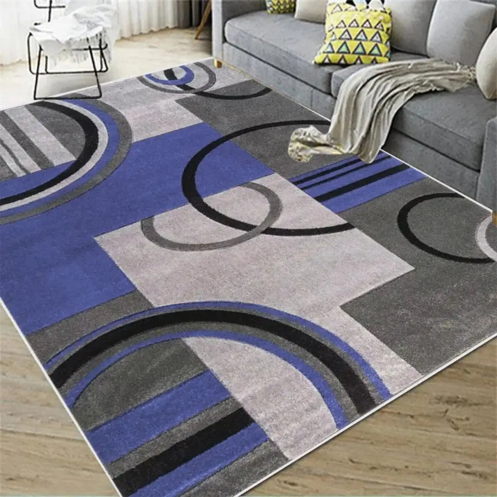 VIKAMA Nordischer Abstrakter Teppich Wohnzimmer Schlafzimmer Küche Esszimmer Fußmatte Heimdekor Geometrische Große Teppichmatte