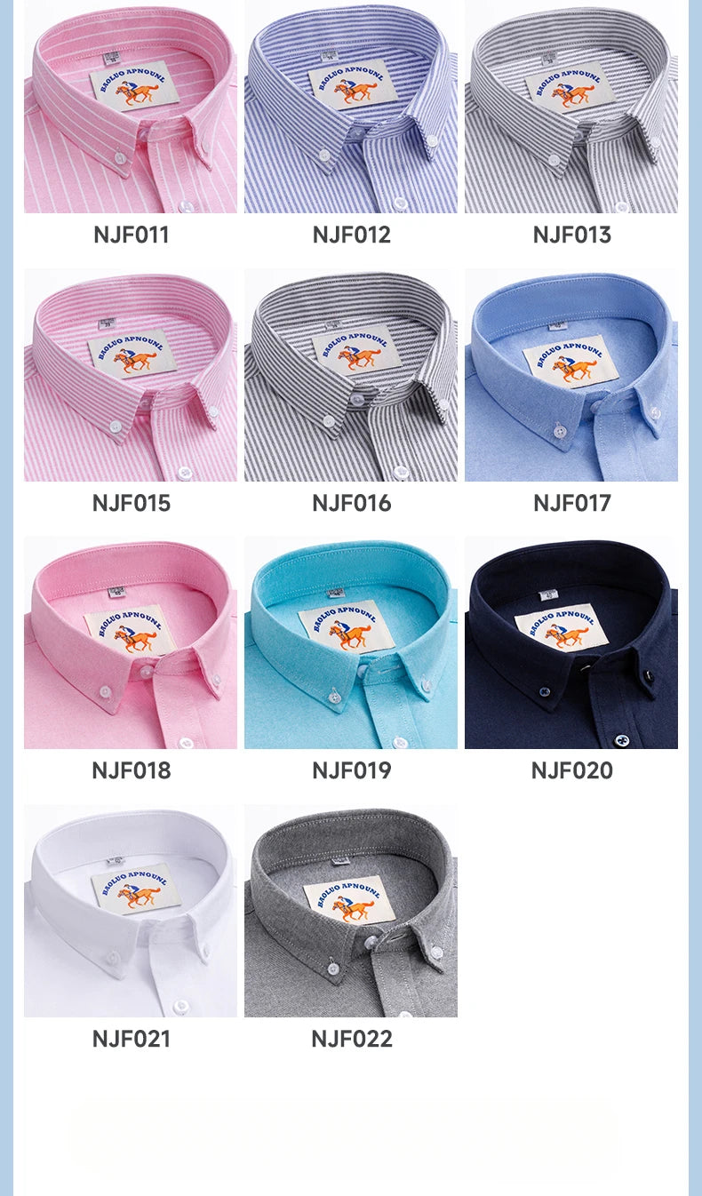 Chemises Oxford à manches longues en 100 % coton pour homme, grandes tailles 8XL, coupe ajustée, unies ou rayées, pour le bureau, couleur blanche, tenues professionnelles