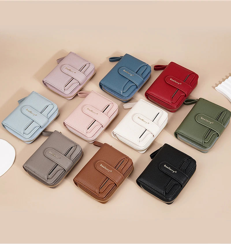 Women Stylish Zip Around Card Wallet, Multi-Functional RFID Blocking Purse with 6 Card Slots and Coin Pocket, Minimalist Gift