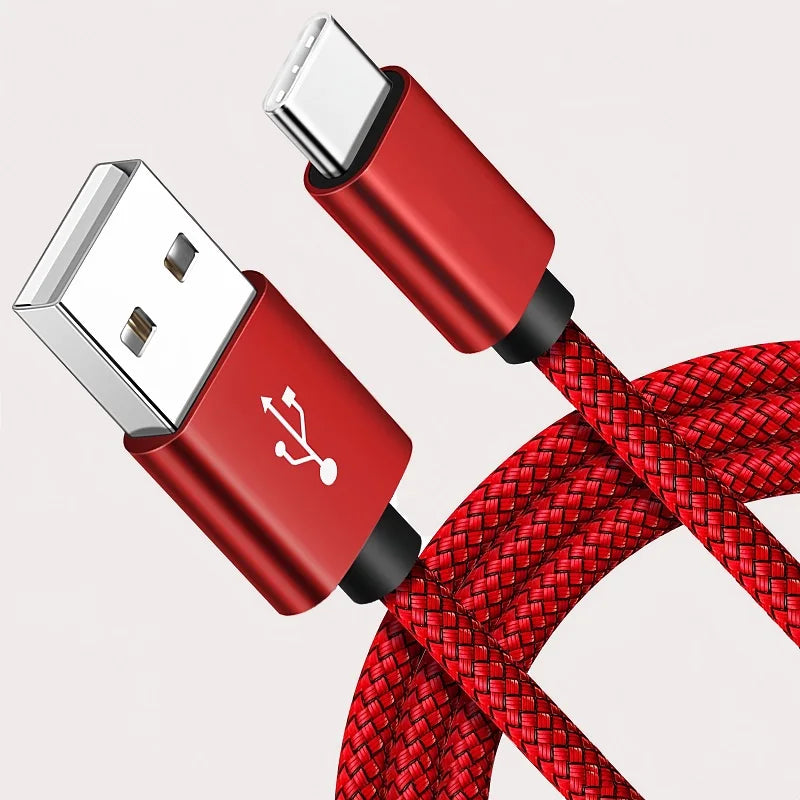 USB-A auf iPhone 15 Nylon geflochtenes Kabel, Schnellladekabel für Huawei Samsung Galaxy S22 Android Handy Ladekabel Zubehör