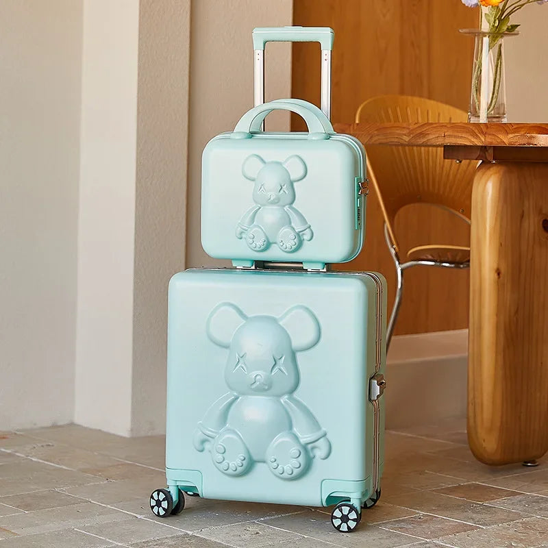 Nouvelle valise trolley universelle à roulettes 18 pouces 2024, sac de maquillage cabine pour hommes et femmes