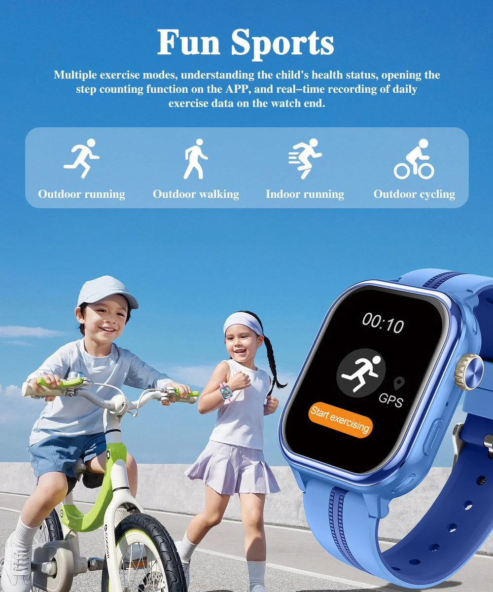 Wonlex KT39 4G Kinder-GPS-Smartwatch mit rotierender Kamera GPS-Echtzeit-Standort-Tracker 1+16GB Videoanruf Kinder-Smartwatch