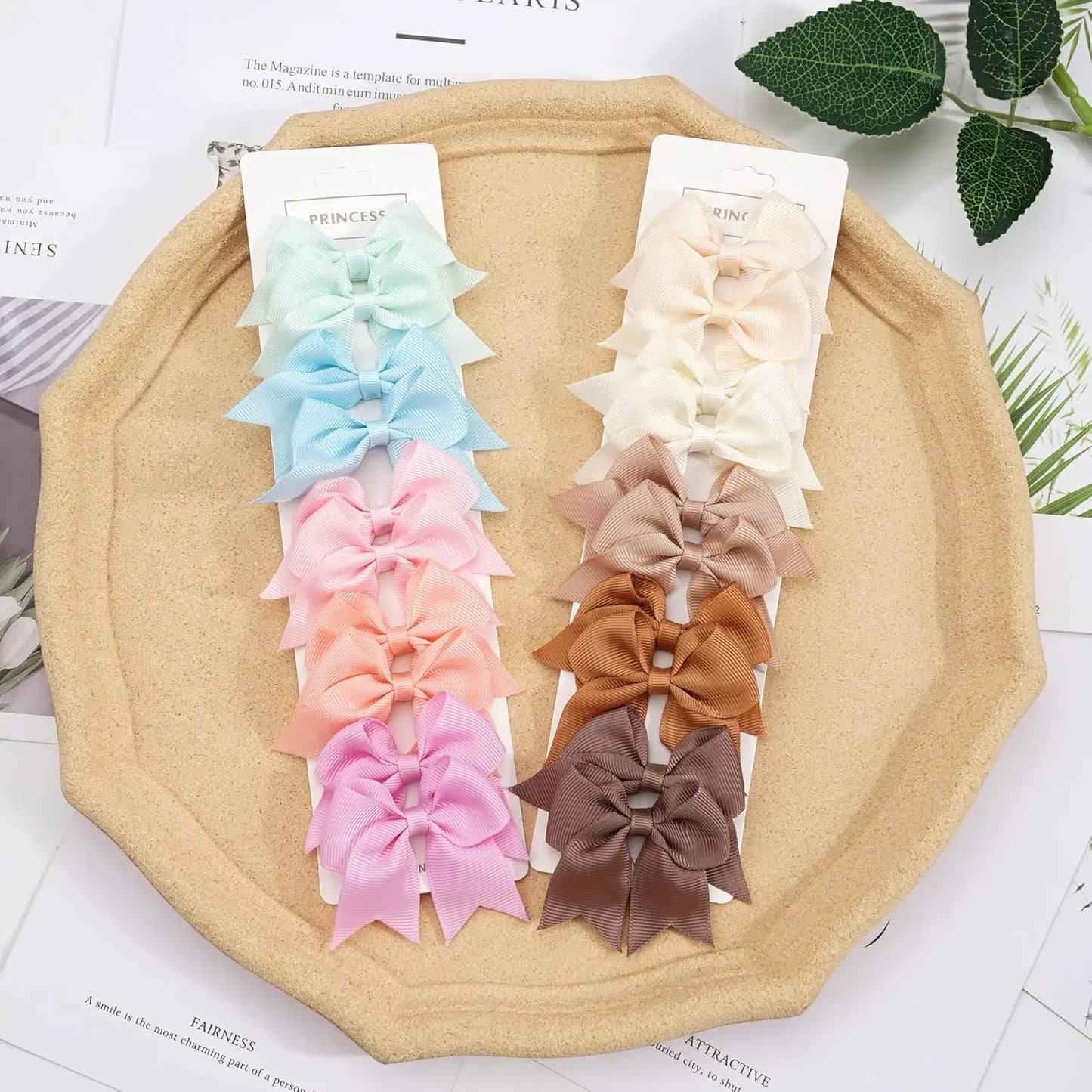 10/20Pcs/Set Cute Solid Ribbon Bows Hair Clips for Baby Girls Kids Fashionable Hairpin Headwear Children's Hair Accessories