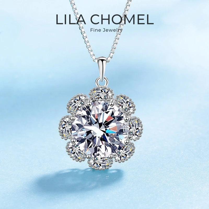 Freundin Valentinstag 18K Weißgold Damen Hochzeit 10CT VVS D Farbe Moissanit Diamant Liebhaber Geburtstagsgeschenk PT950 Halsketten