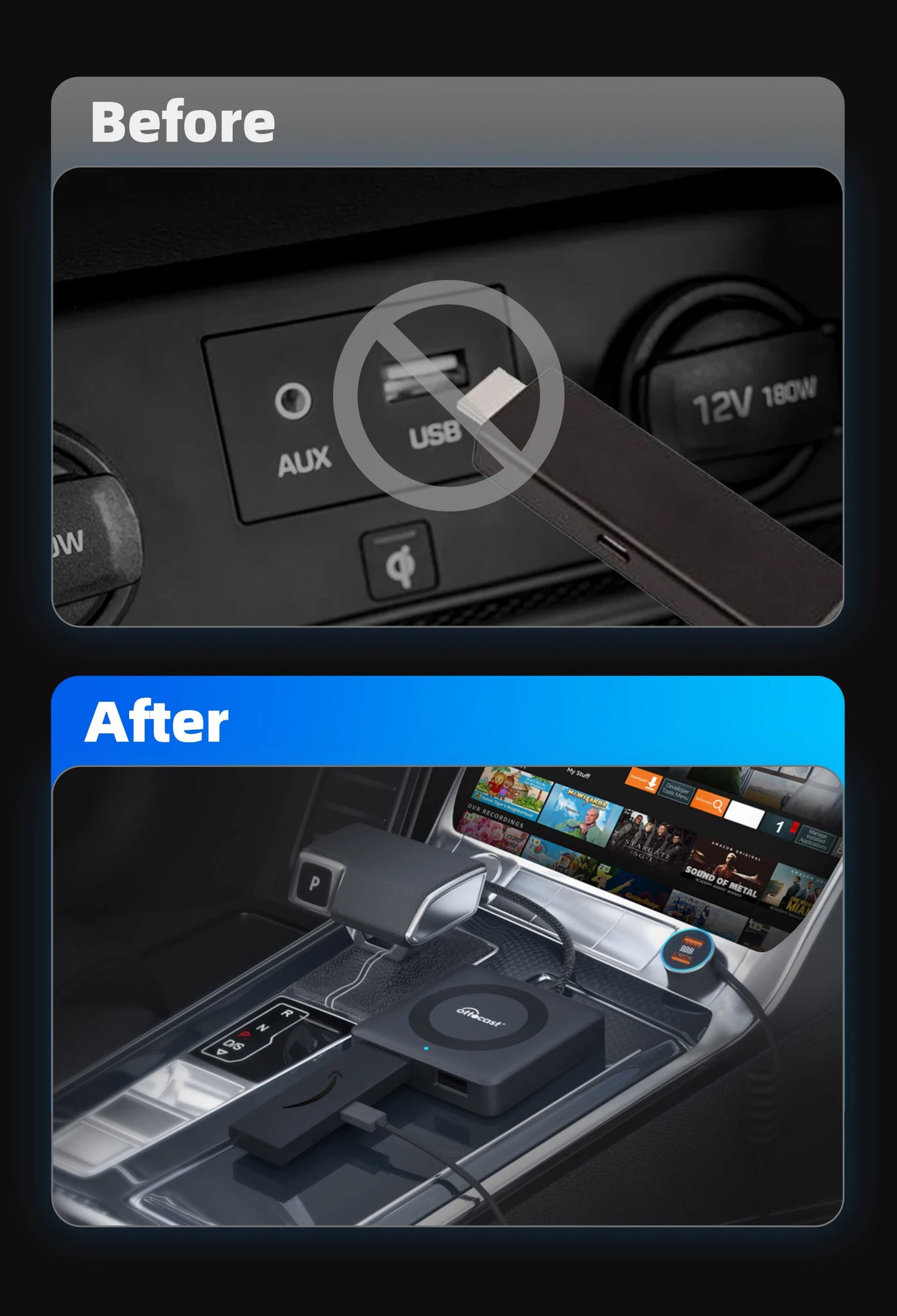 Ottocast Car TV Mate Pro Max Wireless CarPlay Android Auto Adapter für Fire Google TV Stick Konverter für OEM Wired CarPlay Car