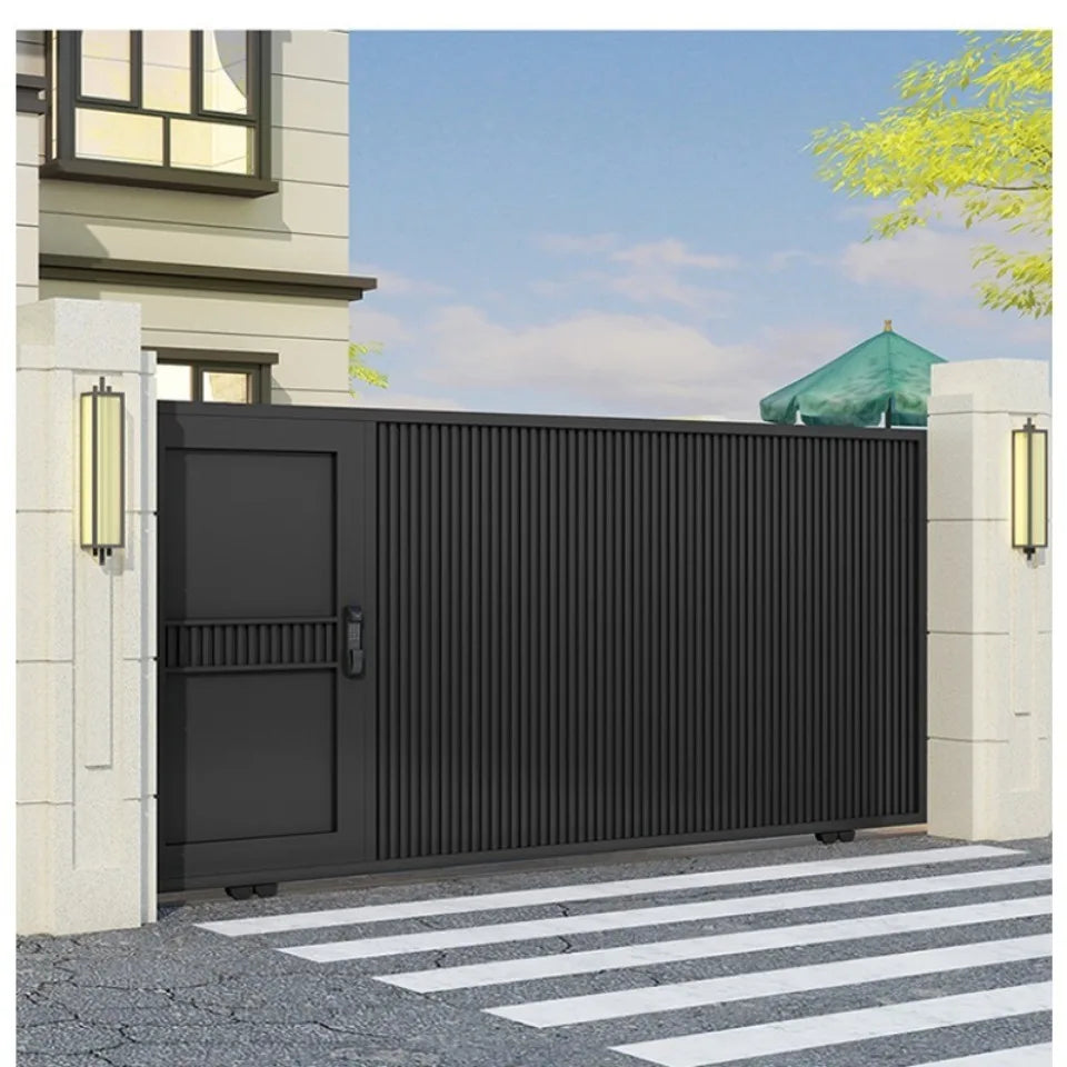 EXW Porte coulissante de villa en alliage d'aluminium moderne et simple, jardin extérieur, traduction artistique électrique, entrée de garage sécurisée.