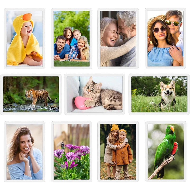 Small photo frame 12/20Pcs Blank Photo Frame Insert Fridge Magnets, Mini Magnetic Refrigerator Photo Picture Frames