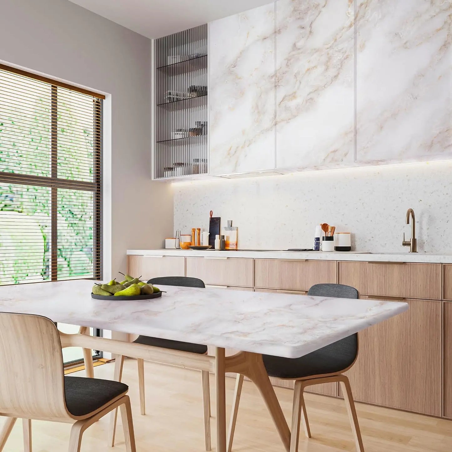 Thick Matte Marble Self-Adhesive Granite Wallpaper Vinyl Film Roll Wall Stickers Waterproof For Kitchen Decorative Home Decor