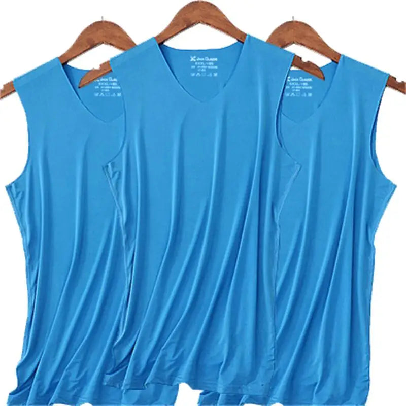 Lot de 3 slips pour homme en soie, débardeur, singlet de musculation de haute qualité, gilet sans manches ajusté, gaine amincissante, taille 5XL