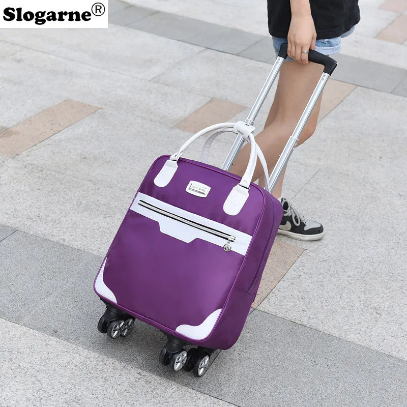 Fashion Rollkoffer Damen 4 Räder Spinner Reisetaschen Herren Geschäftsreise-Taschen Oxford-Koffer Wasserdichte Trolleys