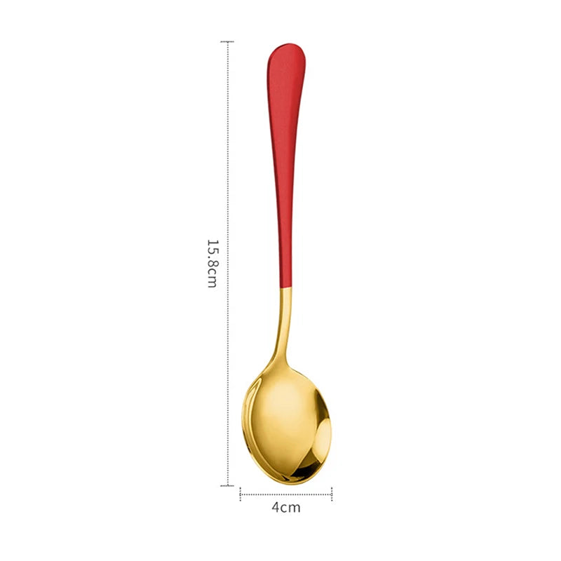 1 Pc Stainless Steel Korea Soup Spoons Home Kitchen Ladle Capacity Gold Silver Mirror Polished Flatware For Coffee Tableware