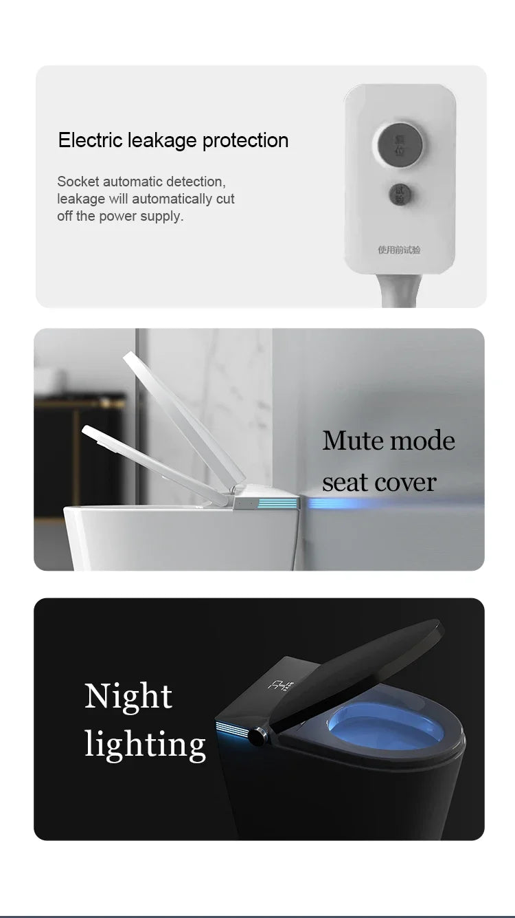 Smart Toilet , Inodoros Inteligente Remote Automatic Seat Electric Automatic Flush Wc Bidet One Piece Intelligent Bowl