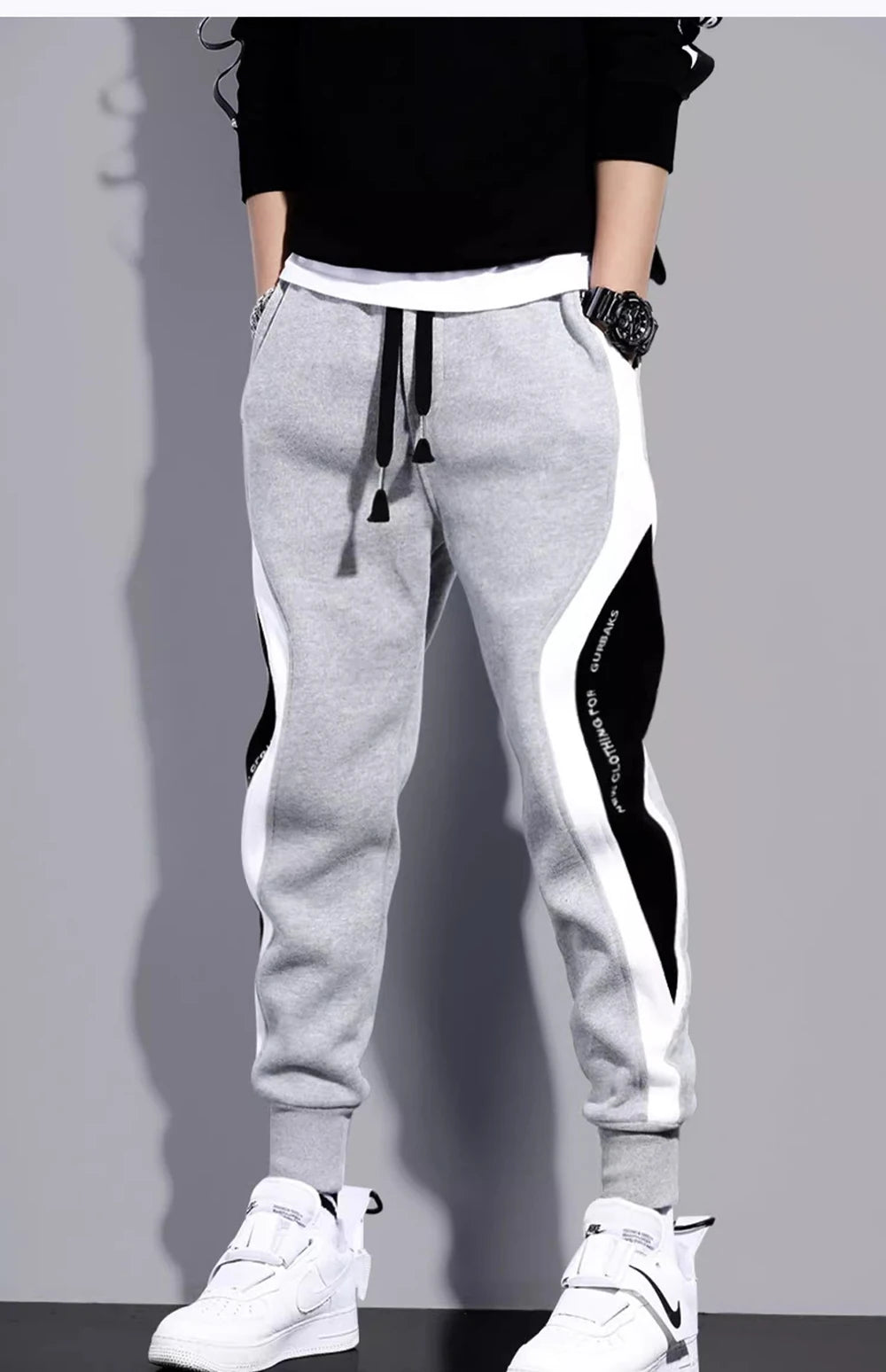 Herbst Frühling Herren Sporthose Herren Loose Leggings Patchwork Laufhose Trainingshose Freizeithose Fashion Outfit Hose