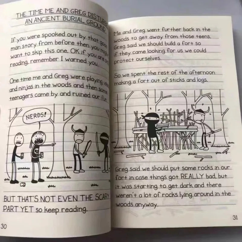8 Livres/lot 1-8/9-16 Le journal d'un dégonflé en anglais, roman comique, histoire, livre pour enfants, littérature, cadeau