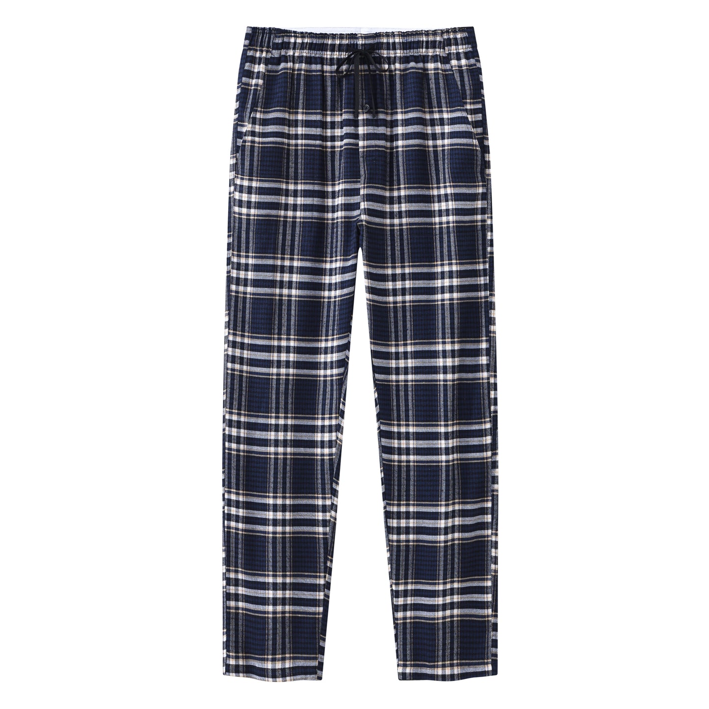 Pyjama Homme 3 Pièces Coton Carreaux, Pantalon de Pyjama Long Carreaux avec Taille Élastique pour Homme