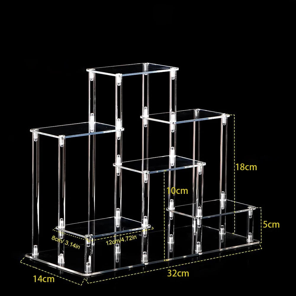 Transparent Shelf Organizers Acrylic Display Stand Holder Figures Collectibles Storage Rack Perfumes Plant Removable