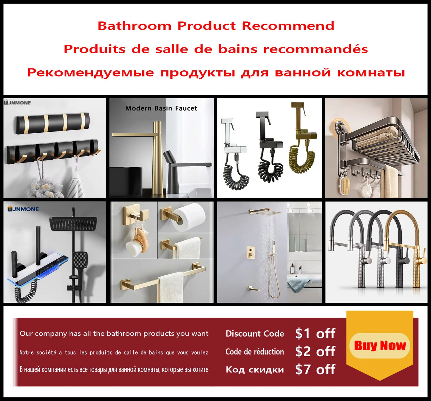 Colonne de douche noire Accessoires de salle de bain Inverseur d'eau 3 voies Mélangeur de baignoire Douche Mitigeur de pression Tête de douche