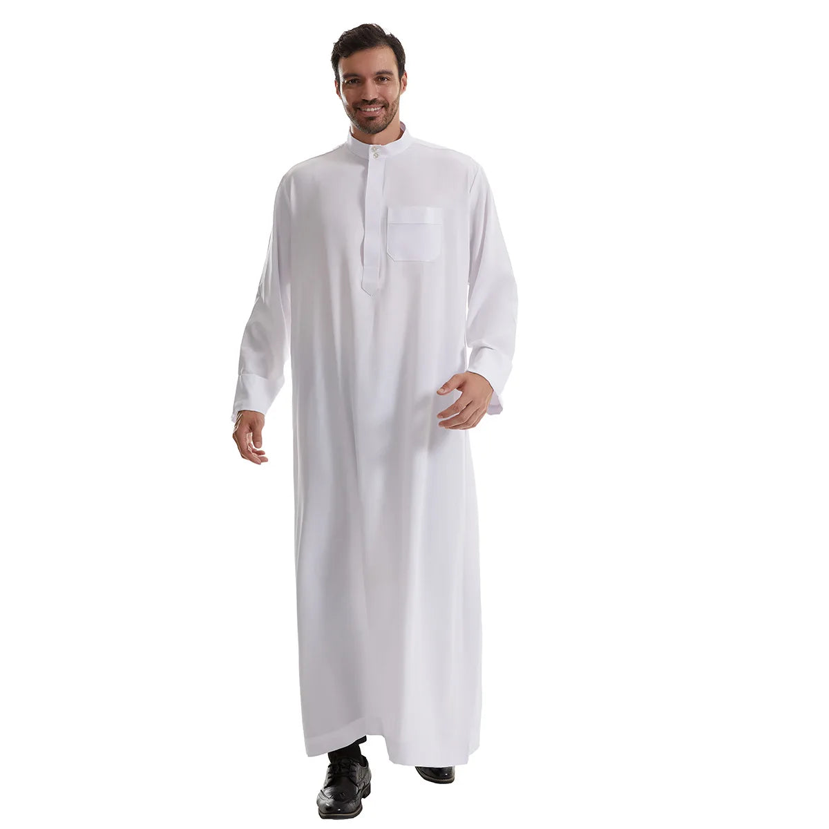Muslimische Männer Jubba Thobe Langes Gewand Saudi-Islamisch Muslimische Kleidung Abaya Kaftan Islam Dubai Arabisches Kleid Eid Djellaba Dishdasha