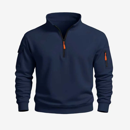 Men's  sweatshirt 2025 autumn and winter new casual sports casual long sleeved high neck half zipper windproof top