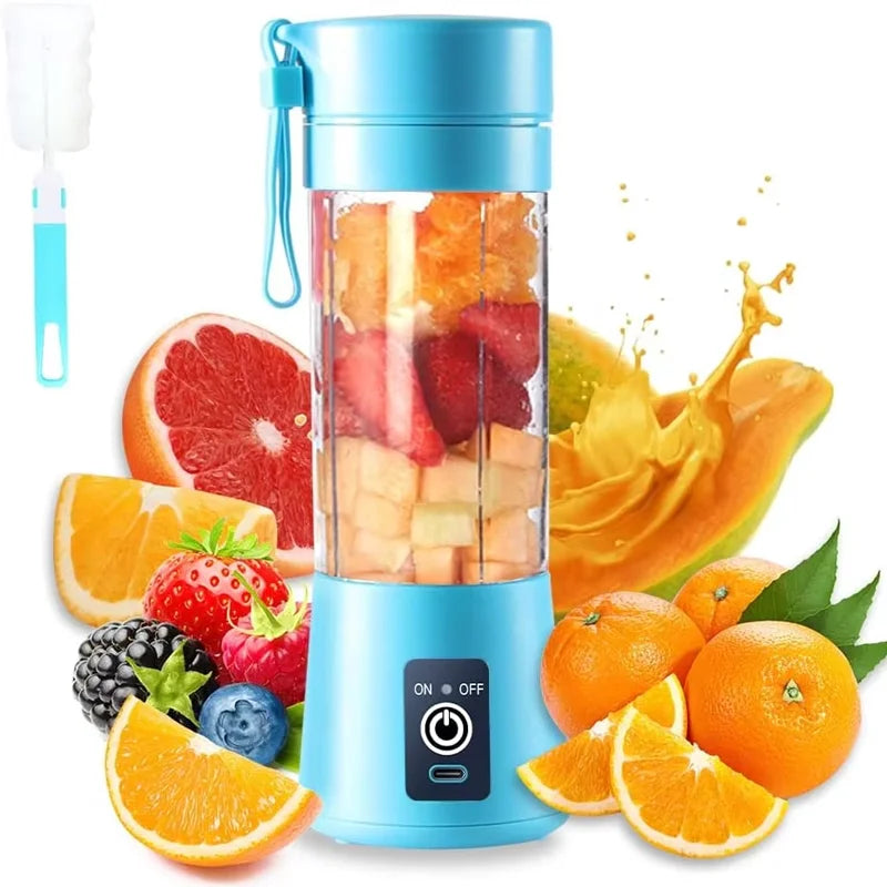 Mini-mixeur de jus domestique 380 ml, presse-agrumes électrique USB rechargeable, mixeur à smoothies portable pour pique-nique en extérieur