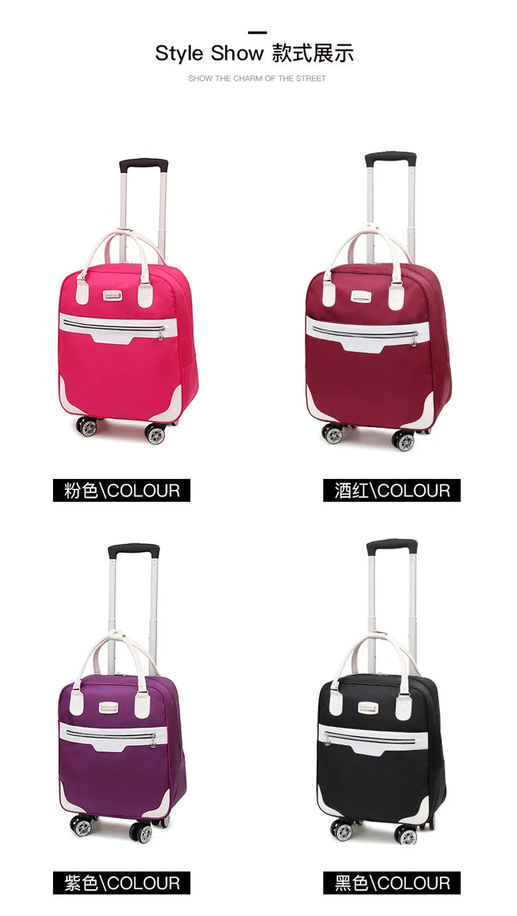 Fashion Rollkoffer Damen 4 Räder Spinner Reisetaschen Herren Geschäftsreise-Taschen Oxford-Koffer Wasserdichte Trolleys