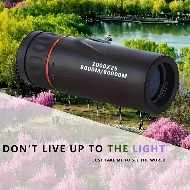 2025 2000X25 HD Monokular-Teleskop, kompakt, tragbar für Reisen, Wandern, Angeln, Camping, Sternenbeobachtung, Konzerte und Vogelbeobachtung