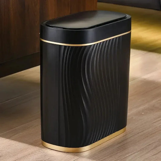 Intelligent Sensing Garbage Can Household Light Luxury Automatic Toilet Toilet Narrow Slit with Cover Electric Garbage Basket