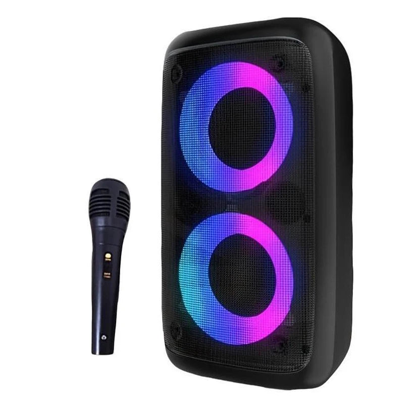 Karaoké Radio FM Enceinte Bluetooth Portable Sans Fil Avec Microphone Lumière Machine Caixa De Som Boîte de Son Musique Subwoofer LED TWS