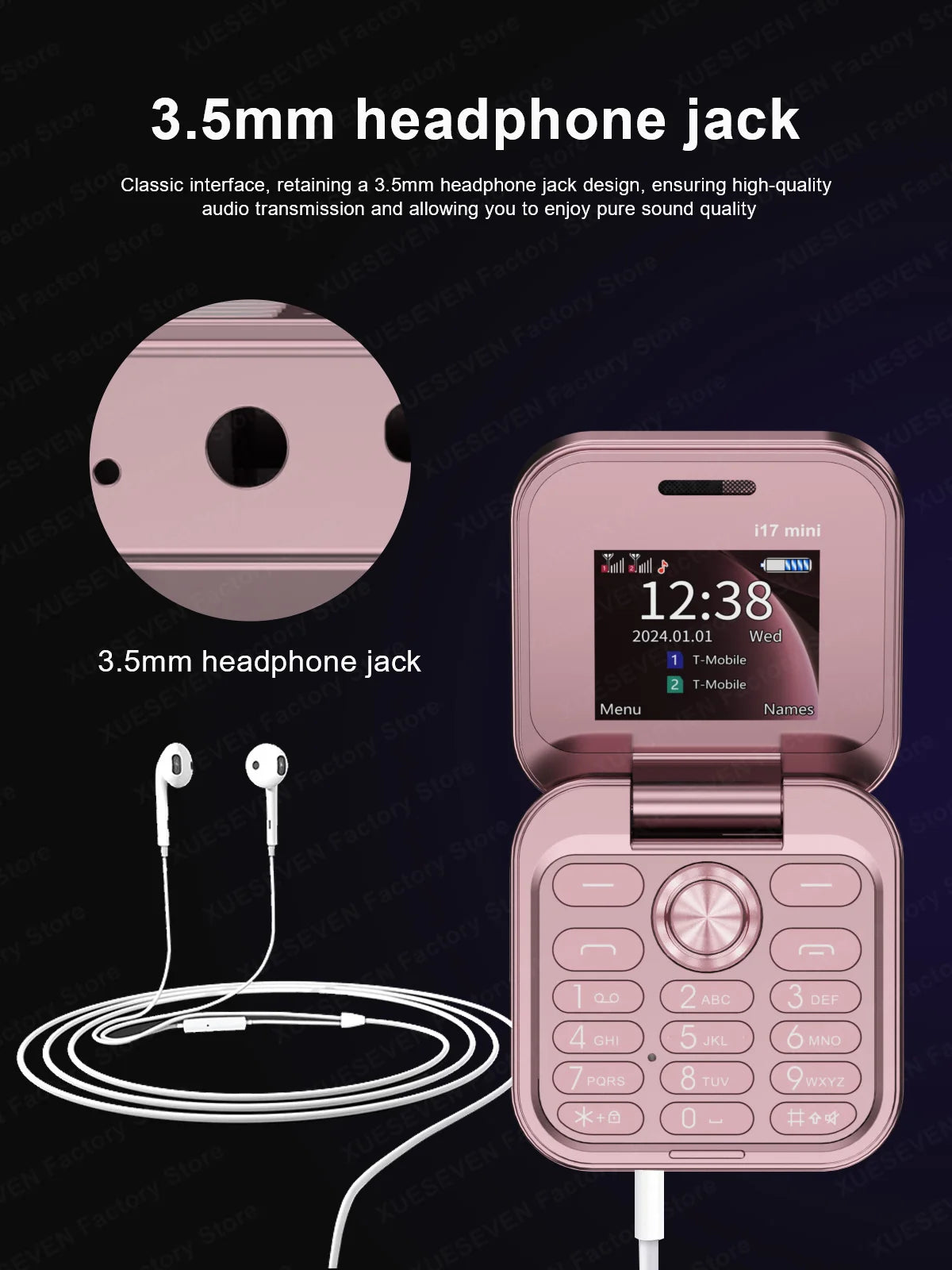 Téléphone portable à clapet SERVO i17Mini 2G, petit, à double carte SIM, à numérotation rapide, avec fonction Magic Voice, MP3, lampe de poche, mini téléphone pliable, radio FM, offre spéciale 2025