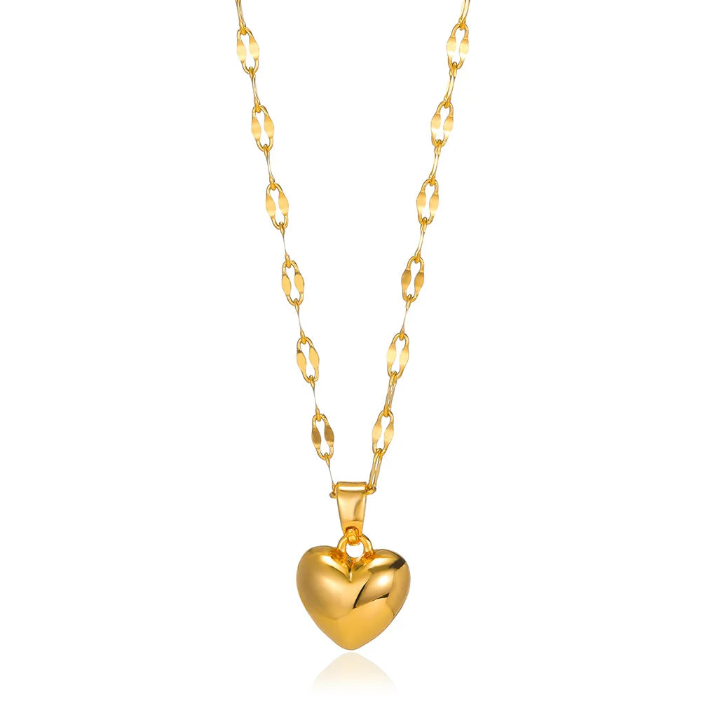 Colliers multicouches en forme de cœur pour femmes, en acier inoxydable, couleur or, pendentif œil maléfique, chaîne ras du cou, bijoux de mariage, cadeau