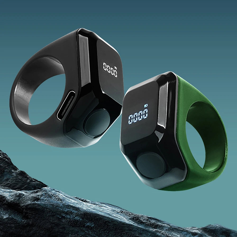 Portable Bluetooth Counting Ring Time Reminder Digital Display Counter Smart APP Ring Counter Wearable Tasbih Zikr Ring Misbah
