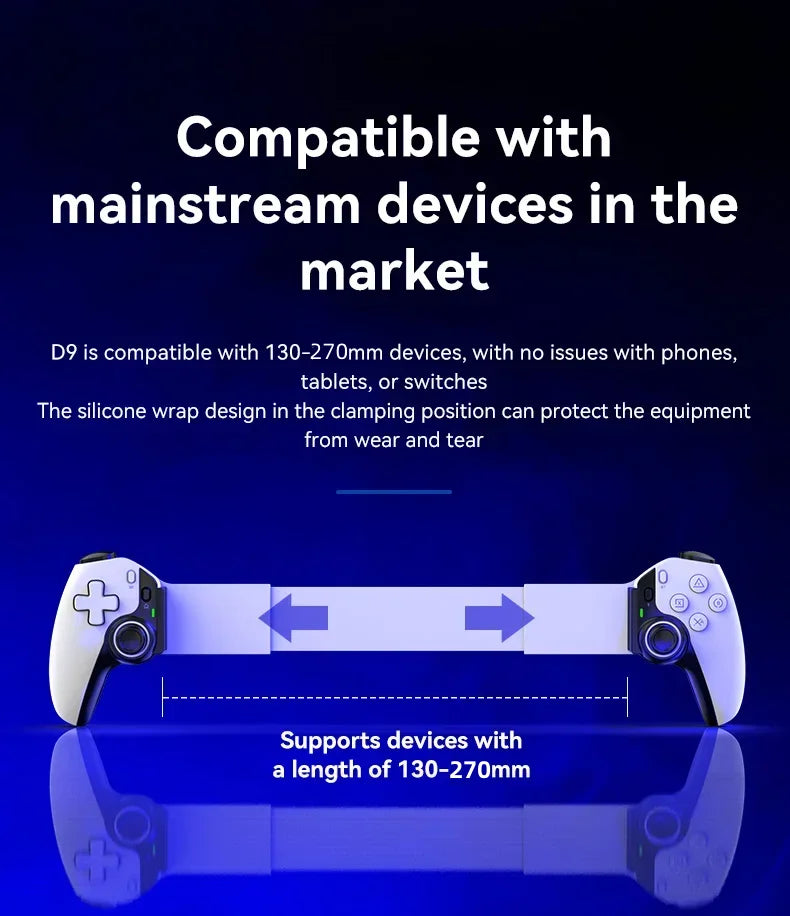 Hot Sale BSP D9 Tablet Controller Kabelloser Griff für Switch Game Bluetooth Stretching Joystick für PS3 PS4 Android IOS Gamepad