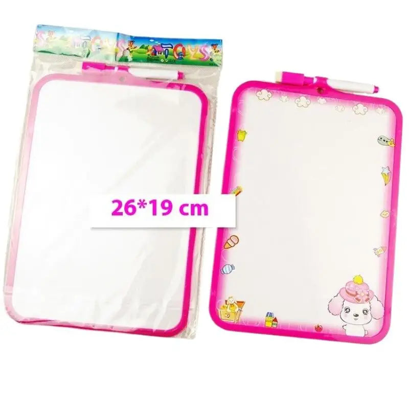 Tableau blanc pour enfants 26x19cm, effaçable à sec, cadre 4 couleurs, mini-tableau à dessin, petites ardoises à suspendre avec stylo