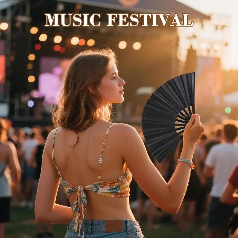 Large Rave Fan Folding Hand Fans for Line Dancing Big Clacking Clap Fans for Boots On The Ground Dance Party Decoration Festival
