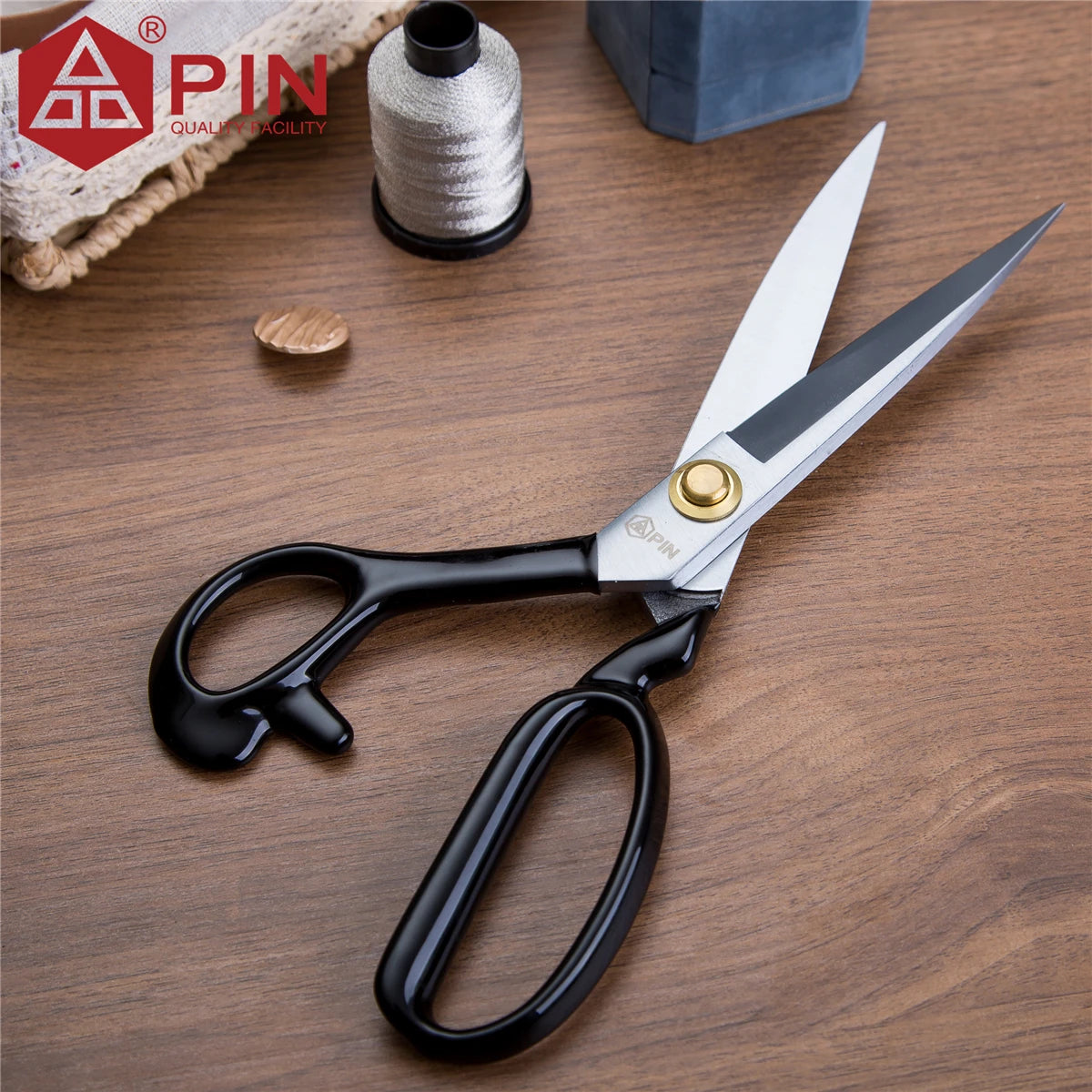 Ciseaux de tailleur pour gauchers PIN 10/12 pouces, ciseaux à tissu et cuir en acier inoxydable, ciseaux de couture ergonomiques pour gauchers