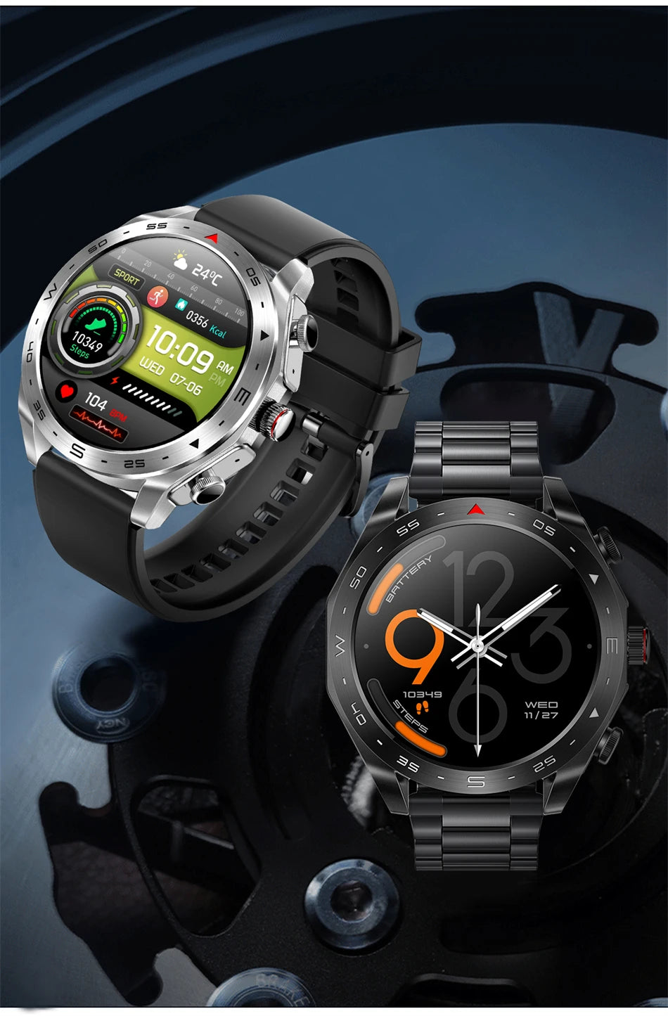 LIGE Avec écouteurs Bluetooth Casque Smartwatch Femme Moniteur d'activité Montre de sport Homme Étanche Montre intelligente Écran AMOLED